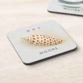 Elegant Tropical Junonia Florida Beach Shell Name Bier Onderzetter (Linkerzijde)