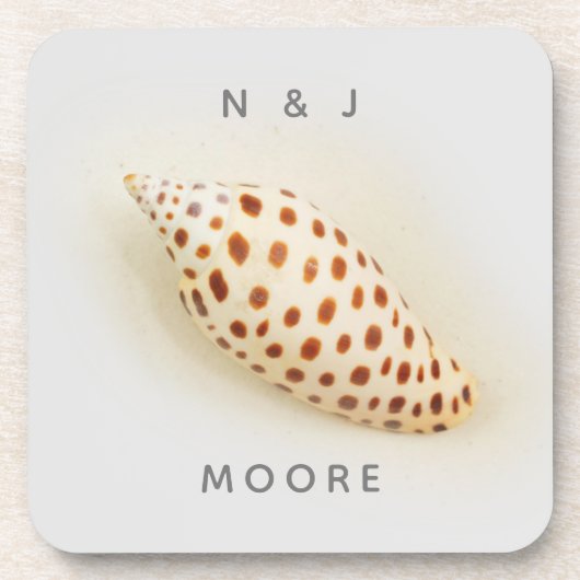 Elegant Tropical Junonia Florida Beach Shell Name Bier Onderzetter (Voorkant)