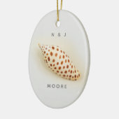 Elegant Tropical Junonia Florida Beach Shell Name Keramisch Ornament (Links)