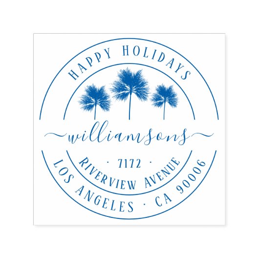 Elegant Tropical Kerstadres Zelfinktende Stempel (Design)