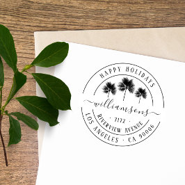 Elegant  Tropical Kerstadres Zelfinktende Stempel