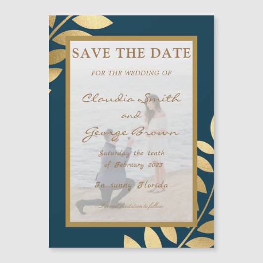 Elegant Tropical laat de foto sparen de Datum Magn (Voorkant)