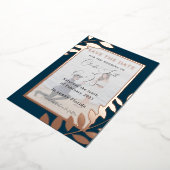 Elegant Tropical laat foto de echte datum opslaan Folie Uitnodiging (Gedraaid)