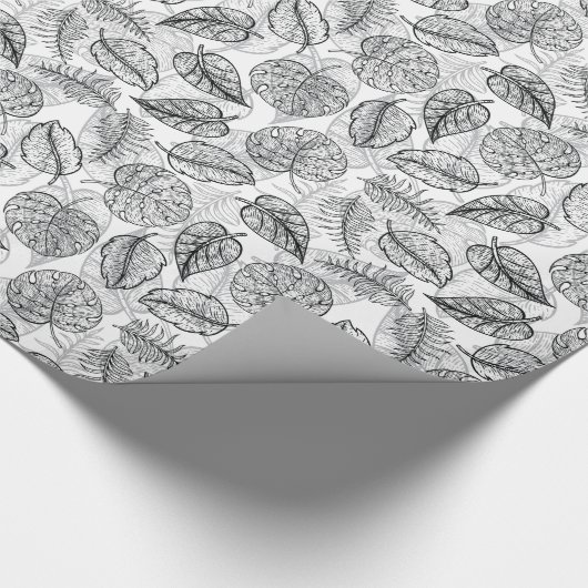 Elegant Tropical Leaf Pattern Cadeaupapier (Hoek)
