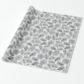 Elegant Tropical Leaf Pattern Cadeaupapier (Uitgerold)