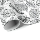 Elegant Tropical Leaf Pattern Cadeaupapier (Rol Hoek)