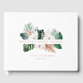 Elegant Tropical Leafy Bridal Shower Gastenboek (Voorkant)