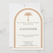 Elegant Tropical Leave Afstuderen Foto Kaart (Achterkant)