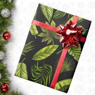 Elegant Tropical Leaves Kerstmis Cadeaupapier