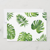 Elegant Tropical Leaves Photo Save the Date (Achterkant)
