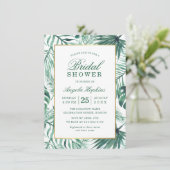 Elegant Tropical Leaves Waterverf Vrijgezellenfees Kaart (Staand voorkant)