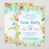Elegant Tropical Luau Birthday Party Kaart (Voorkant / Achterkant)