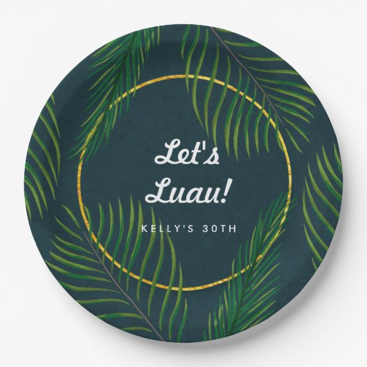 Elegant Tropical Luau Paper Borden Papieren Bordje (Voorkant)