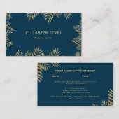 Elegant Tropical Makeup Artist Afsprakenkaartje (Voorkant / Achterkant)