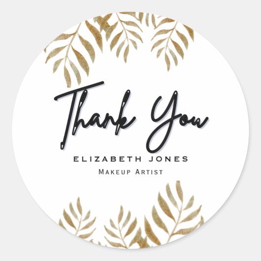 Elegant Tropical Makeup Artist Ronde Sticker (Voorkant)