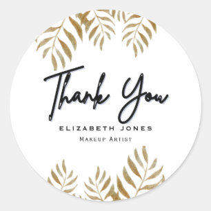 Elegant Tropical Makeup Artist Ronde Sticker