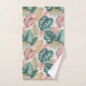 Elegant Tropical Monsteras Boho Bad Handdoek (Handdoek)