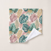 Elegant Tropical Monsteras Boho Bad Handdoek (Wasdoekje)