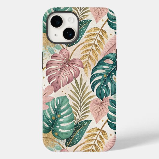 Elegant Tropical Monsteras Boho Case-Mate iPhone Case (Achterkant)