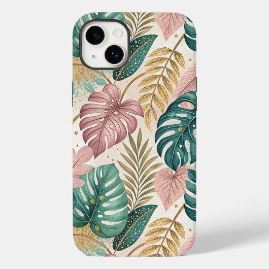 Elegant Tropical Monsteras Boho Case-Mate iPhone Case (Achterkant)