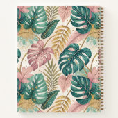 Elegant Tropical Monsteras Boho Notitieboek (Achterkant)