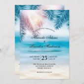Elegant Tropical Ocean Summer Beach Wedding Kaart (Voorkant / Achterkant)