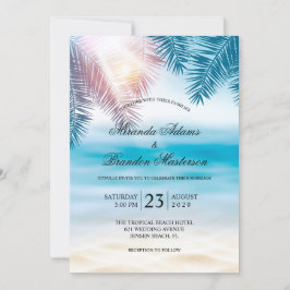 Elegant Tropical Ocean Summer Beach Wedding Kaart