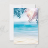 Elegant Tropical Ocean Summer Beach Wedding RSVP Kaartje (Achterkant)