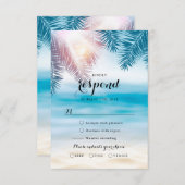 Elegant Tropical Ocean Summer Beach Wedding RSVP Kaartje (Voorkant / Achterkant)