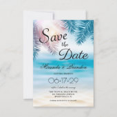 Elegant Tropical Ocean Summer Beach Wedding Save The Date (Voorkant)