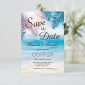 Elegant Tropical Ocean Summer Beach Wedding Save The Date (Staand voorkant)
