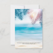 Elegant Tropical Ocean Summer Beach Wedding Save The Date (Achterkant)