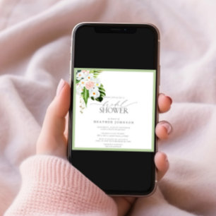 Elegant Tropical Orchid Waterverf Vrijgezellenfees Kaart