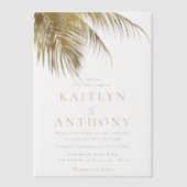 Elegant Tropical Palm Tree Beach Wedding Vellum Uitnodigingen (Voorkant)