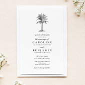 Elegant Tropical Palm Tree Wedding Kaart