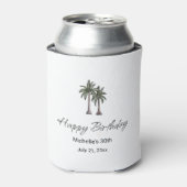 Elegant Tropical Palm Trees 30th Birthday Party Blikjeskoeler (Blikje Voorkant)
