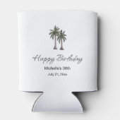 Elegant Tropical Palm Trees 30th Birthday Party Blikjeskoeler (Achterkant)