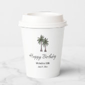 Elegant Tropical Palm Trees 30th Birthday Party Papieren Bekers (Achterkant)