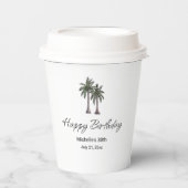 Elegant Tropical Palm Trees 30th Birthday Party Papieren Bekers (Voorkant)