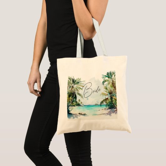 Elegant Tropical Palm Trees Vrijgezellenfeest Tote Bag (Voorkant (product))