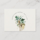 Elegant Tropical Palm Trees wishing Well Wedding Informatiekaartje (Achterkant)