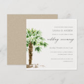 Elegant Tropical Palm Watercolor Wedding Invite Bedankkaart (Voorkant / Achterkant)