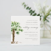 Elegant Tropical Palm Watercolor Wedding Invite Bedankkaart (Staand voorkant)