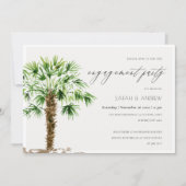 Elegant Tropical Palm Waterverf Verloving nodigt u Bedankkaart (Voorkant)