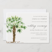 Elegant Tropical Palm Waterverf Wedding Invite Bedankkaart (Voorkant)