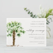 Elegant Tropical Palm Waterverf Wedding Invite Bedankkaart (Staand voorkant)