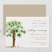 Elegant Tropical Palm Waterverf Wedding Invite Bedankkaart (Voorkant / Achterkant)