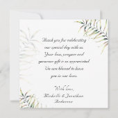 Elegant Tropical Palms Gold Lijst Foto bruiloft Bedankkaart (Achterkant)