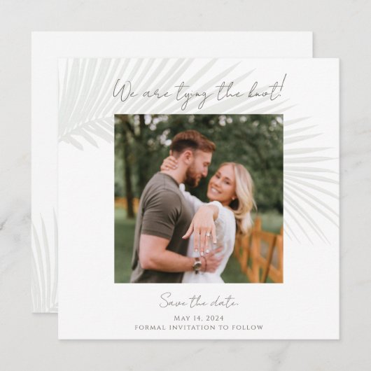 Elegant Tropical Photo Save the Date Notice Kaart (Voorkant / Achterkant)