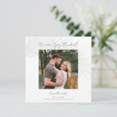 Elegant Tropical Photo Save the Date Notice Kaart (Staand voorkant)